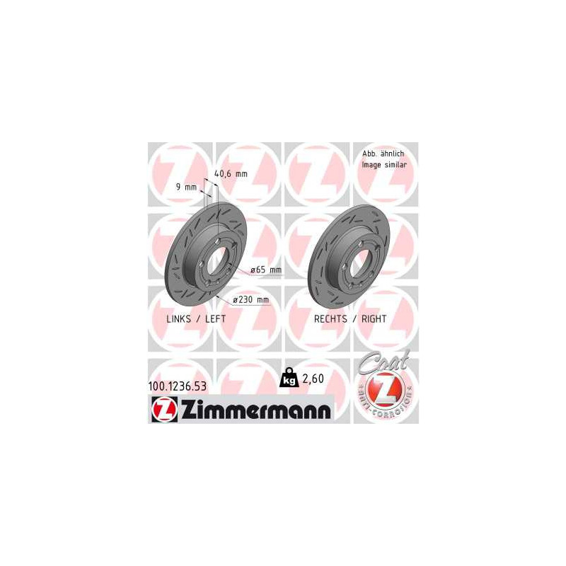 Jeu de 2 disques de frein ZIMMERMANN