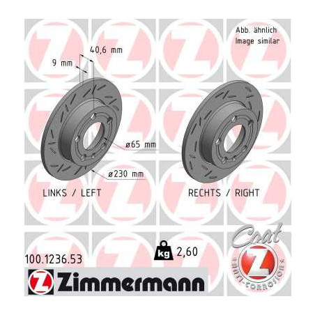 Jeu de 2 disques de frein ZIMMERMANN