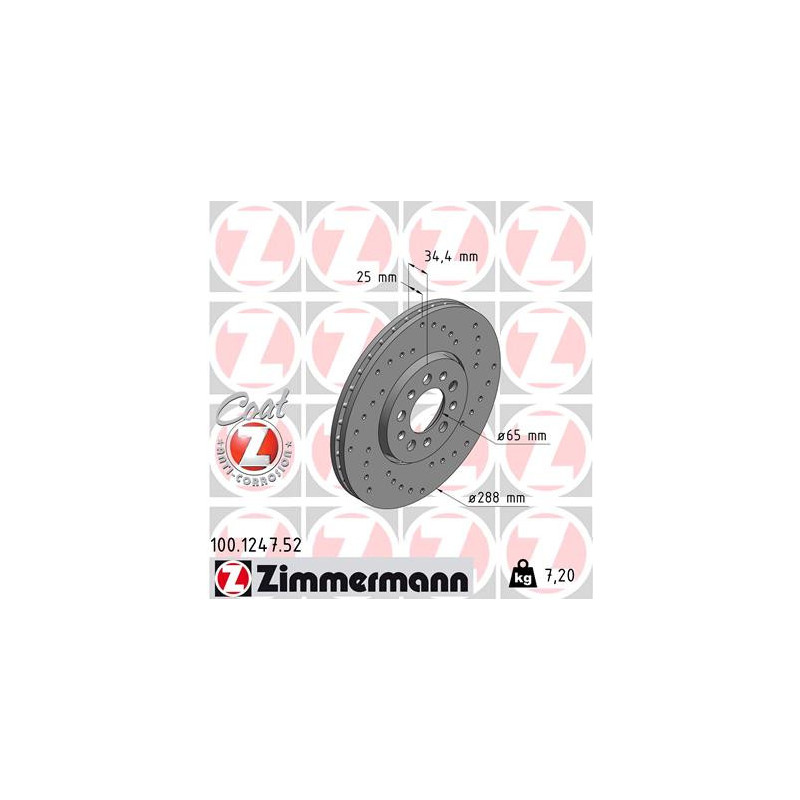 Jeu de 2 disques de frein ZIMMERMANN