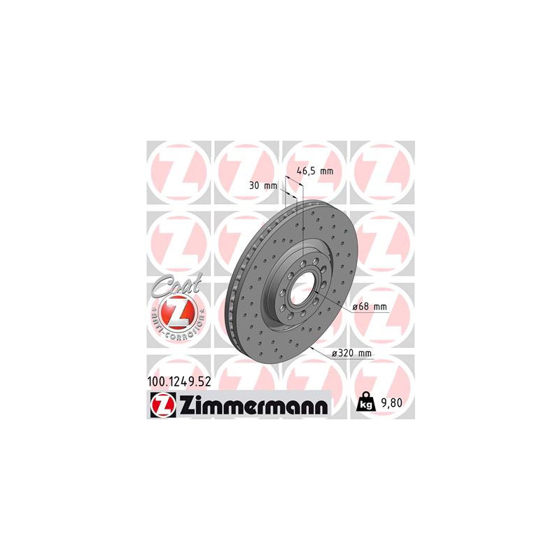 Jeu de 2 disques de frein ZIMMERMANN