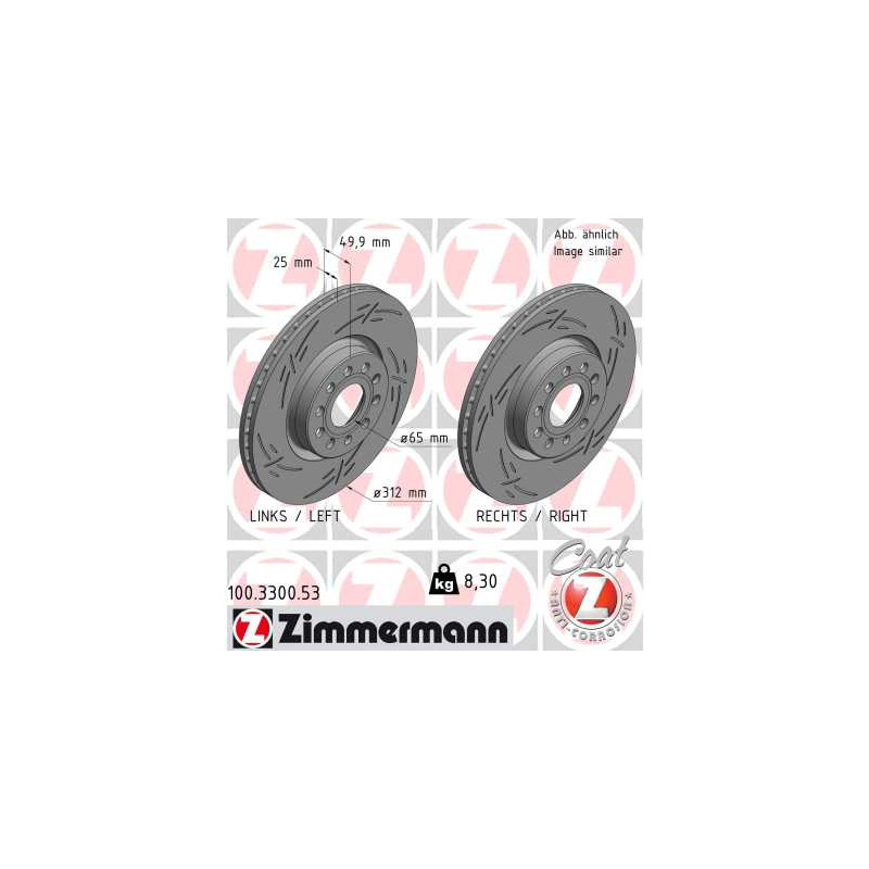 Jeu de 2 disques de frein ZIMMERMANN