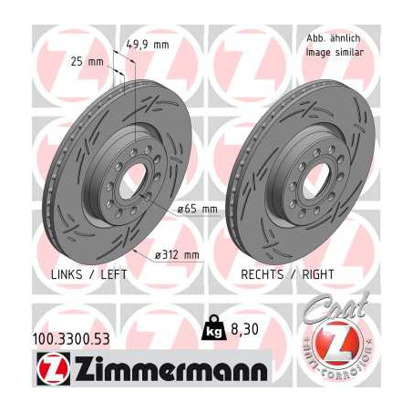 Jeu de 2 disques de frein ZIMMERMANN