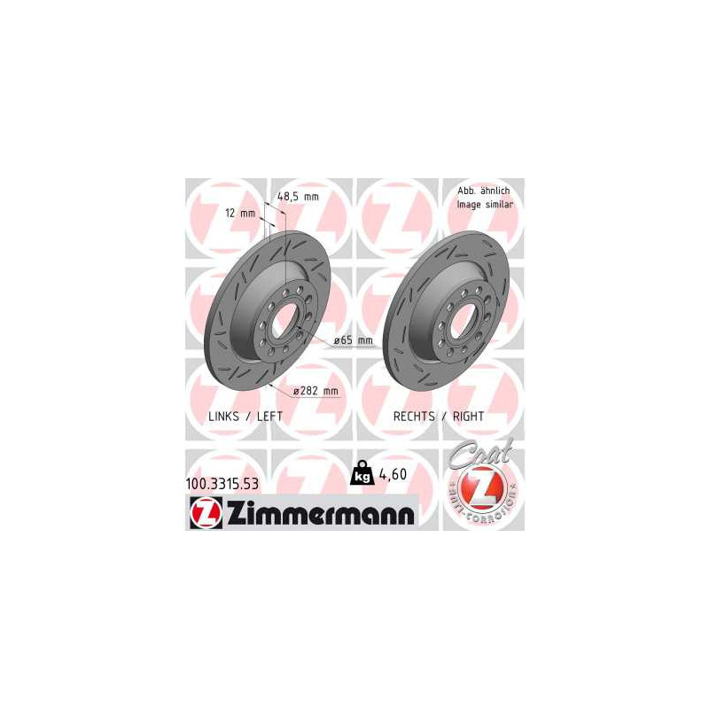 Jeu de 2 disques de frein ZIMMERMANN