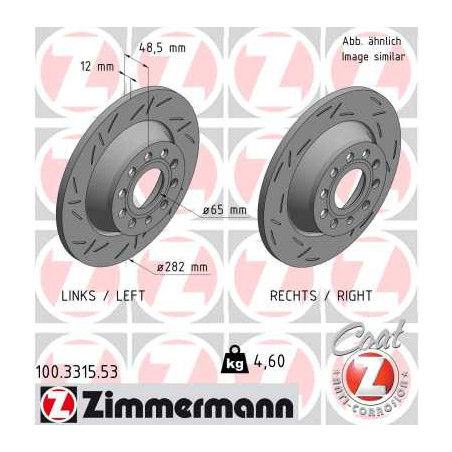 Jeu de 2 disques de frein ZIMMERMANN