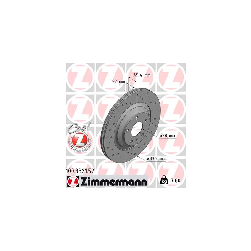 Jeu de 2 disques de frein ZIMMERMANN