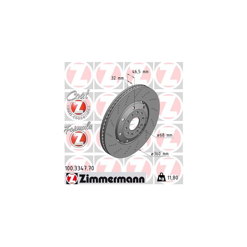 Jeu de 2 disques de frein ZIMMERMANN