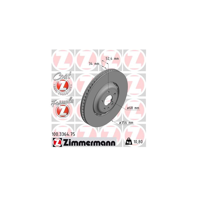 Jeu de 2 disques de frein ZIMMERMANN