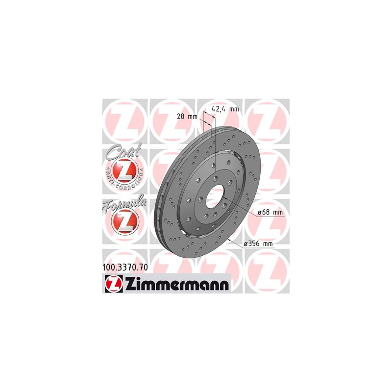 Jeu de 2 disques de frein ZIMMERMANN