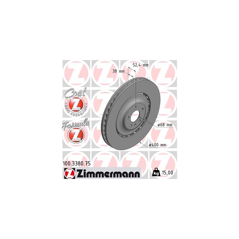 Jeu de 2 disques de frein ZIMMERMANN