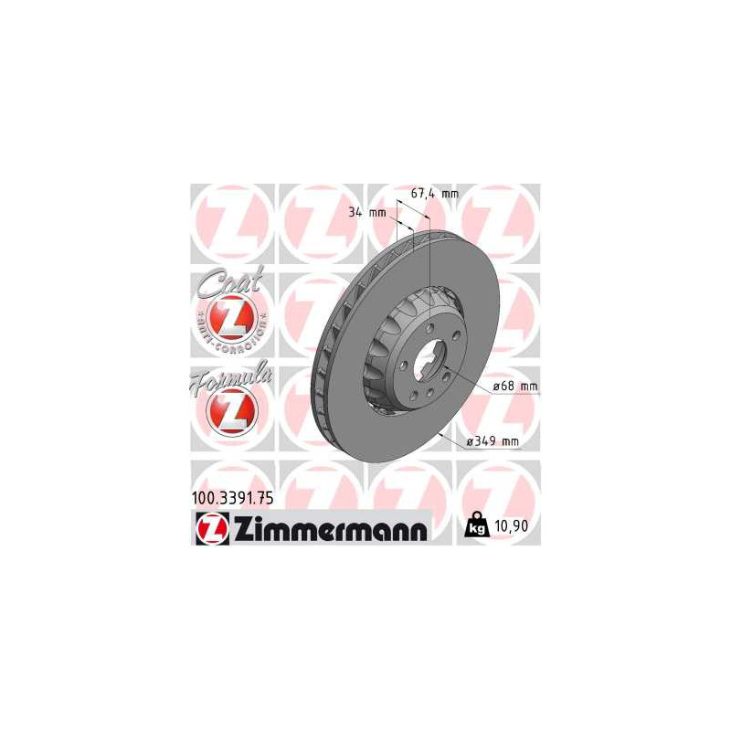 Jeu de 2 disques de frein ZIMMERMANN