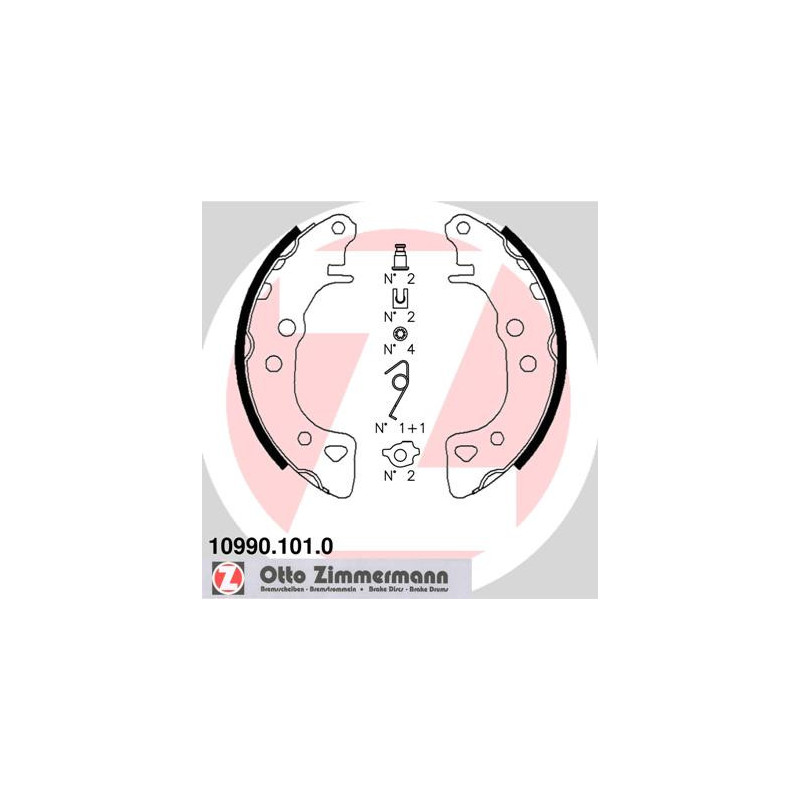 Jeu de mâchoires de frein ZIMMERMANN