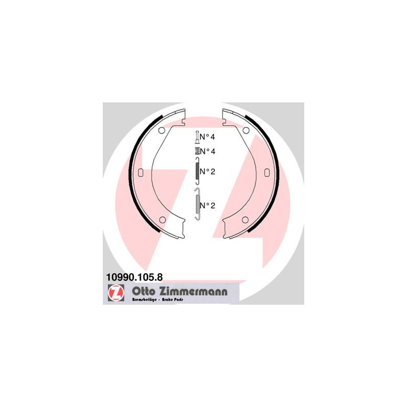 Jeu de mâchoires de frein (frein de stationnement) ZIMMERMANN