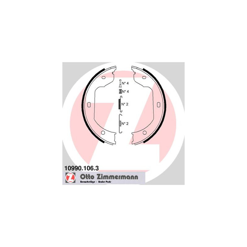 Jeu de mâchoires de frein (frein de stationnement) ZIMMERMANN