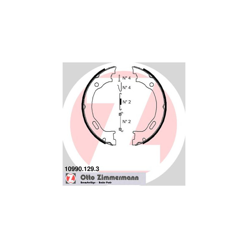 Jeu de mâchoires de frein (frein de stationnement) ZIMMERMANN