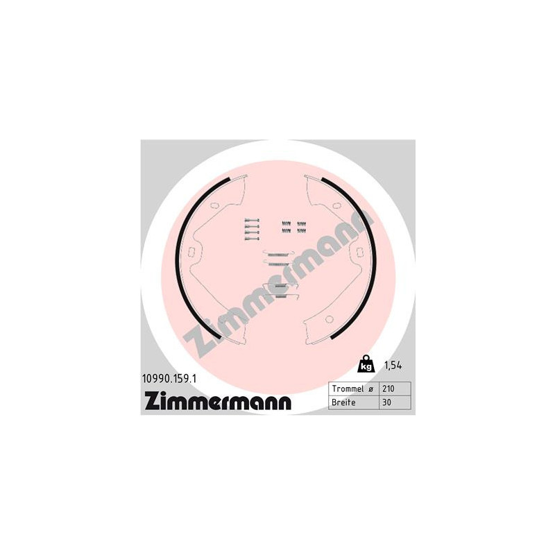 Jeu de mâchoires de frein (frein de stationnement) ZIMMERMANN