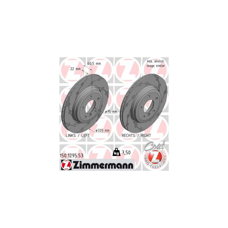 Jeu de 2 disques de frein ZIMMERMANN