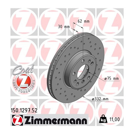 Jeu de 2 disques de frein ZIMMERMANN