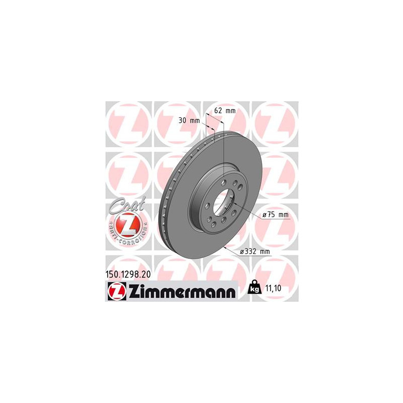 Jeu de 2 disques de frein ZIMMERMANN