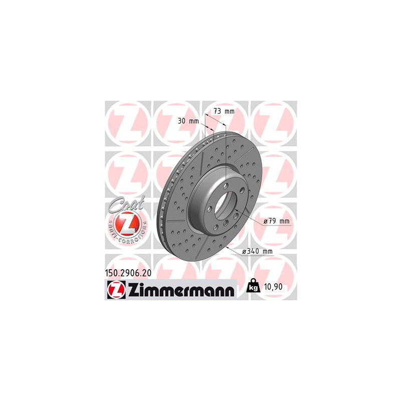 Jeu de 2 disques de frein ZIMMERMANN