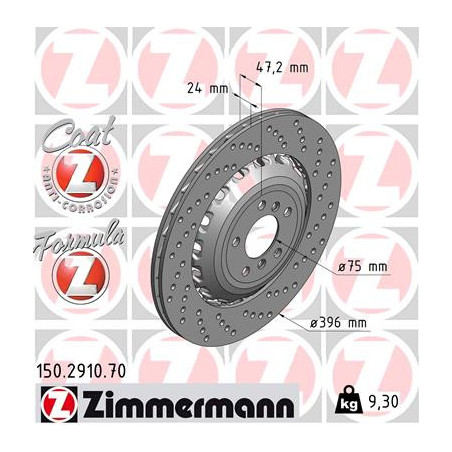 Jeu de 2 disques de frein ZIMMERMANN