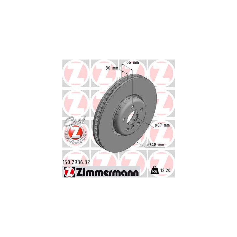 Jeu de 2 disques de frein ZIMMERMANN