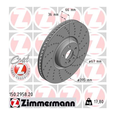 Jeu de 2 disques de frein ZIMMERMANN