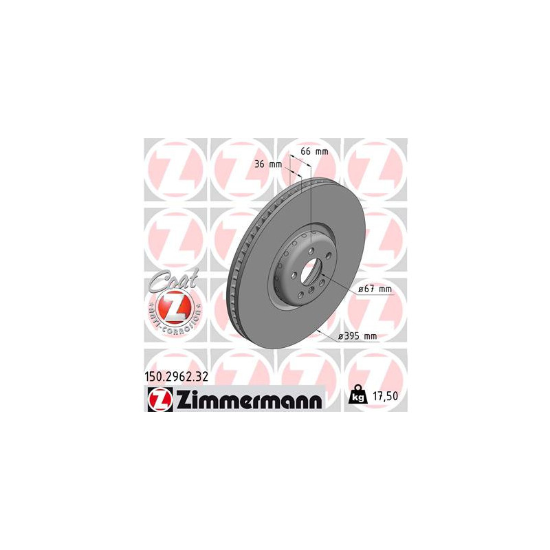Jeu de 2 disques de frein ZIMMERMANN