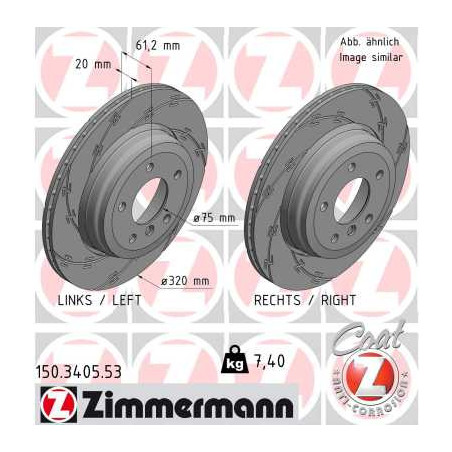 Jeu de 2 disques de frein ZIMMERMANN