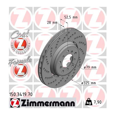 Jeu de 2 disques de frein ZIMMERMANN