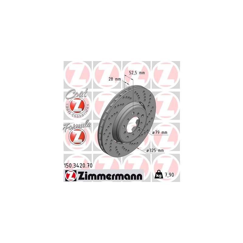 Jeu de 2 disques de frein ZIMMERMANN