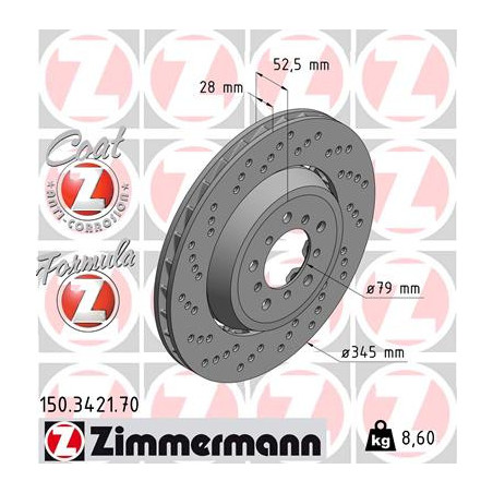 Jeu de 2 disques de frein ZIMMERMANN