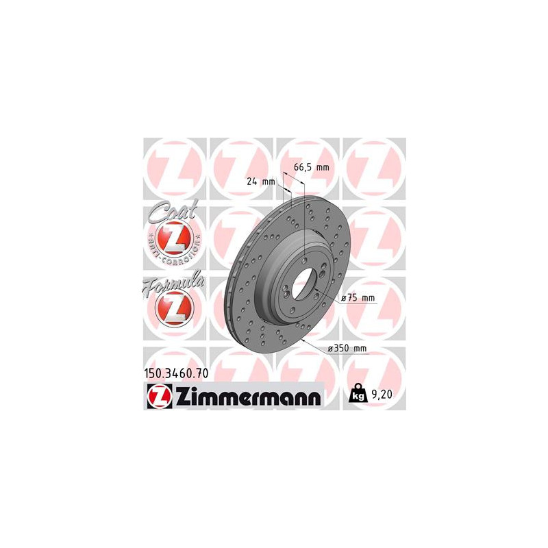 Jeu de 2 disques de frein ZIMMERMANN