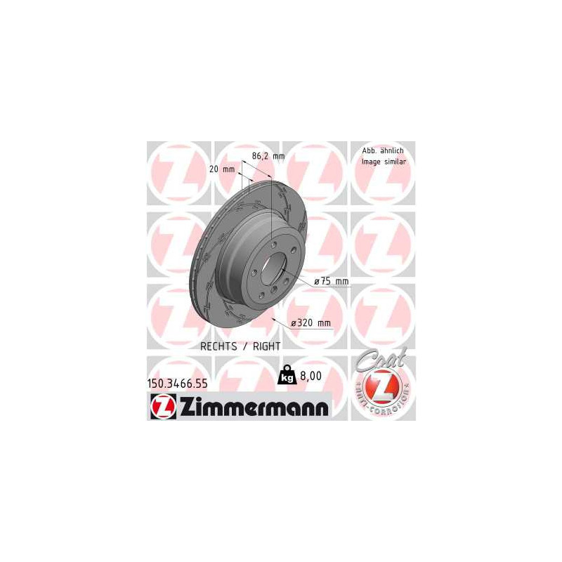 Jeu de 2 disques de frein ZIMMERMANN