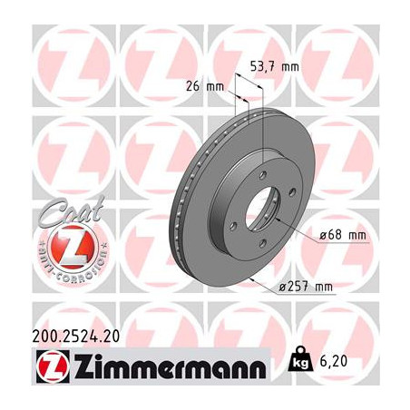 Jeu de 2 disques de frein...