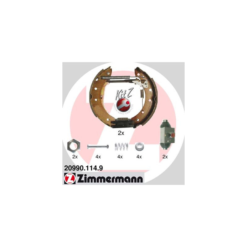 Jeu de mâchoires de frein ZIMMERMANN