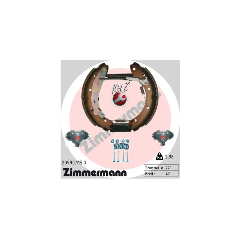 Jeu de mâchoires de frein ZIMMERMANN