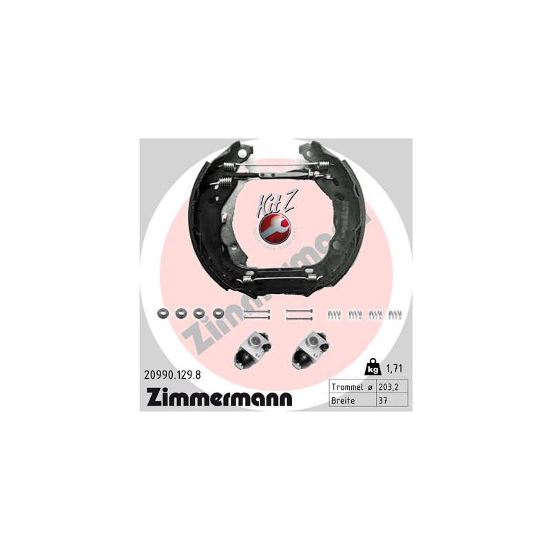 Jeu de mâchoires de frein ZIMMERMANN