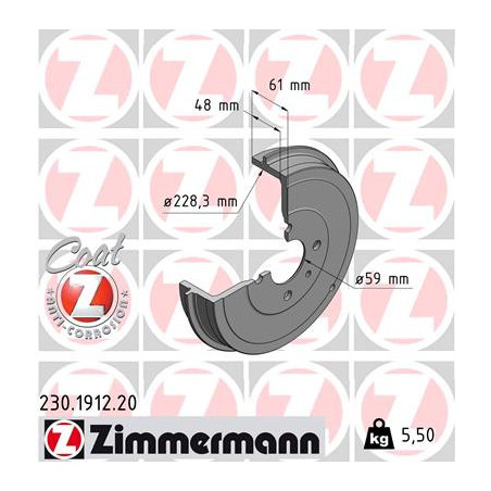 Tambour de frein ZIMMERMANN