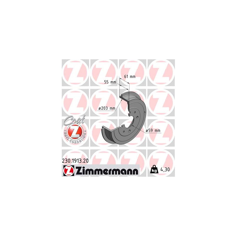 Tambour de frein ZIMMERMANN