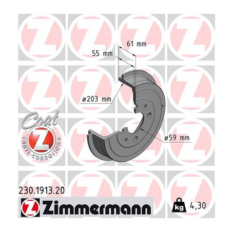 Tambour de frein ZIMMERMANN