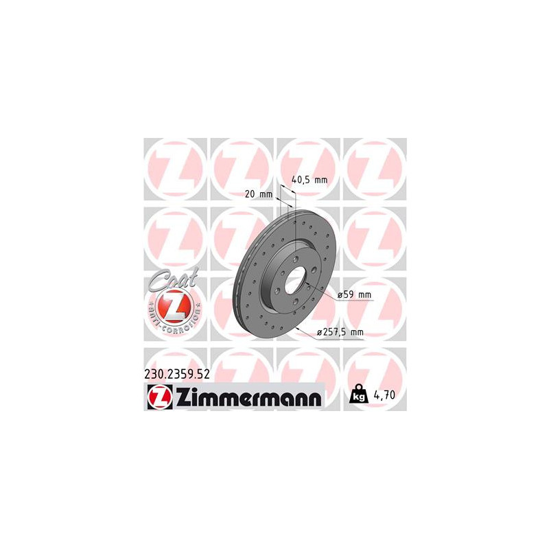 Jeu de 2 disques de frein ZIMMERMANN