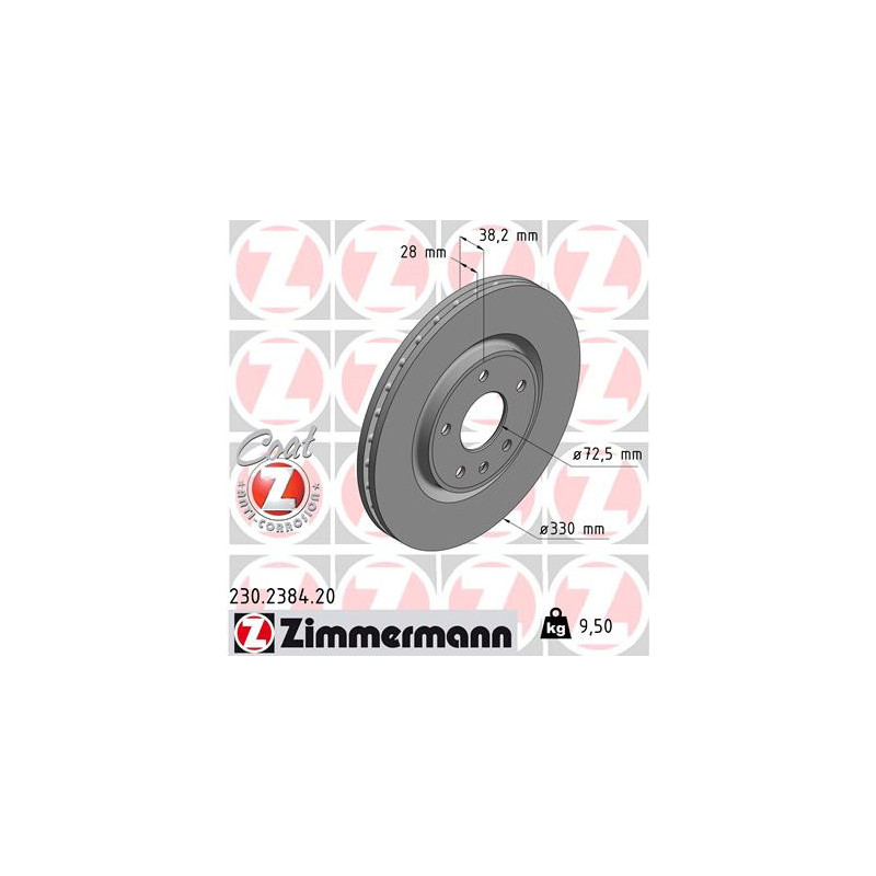 Jeu de 2 disques de frein ZIMMERMANN