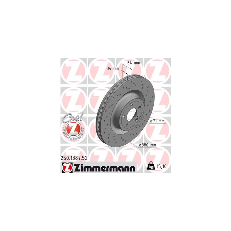 Jeu de 2 disques de frein ZIMMERMANN