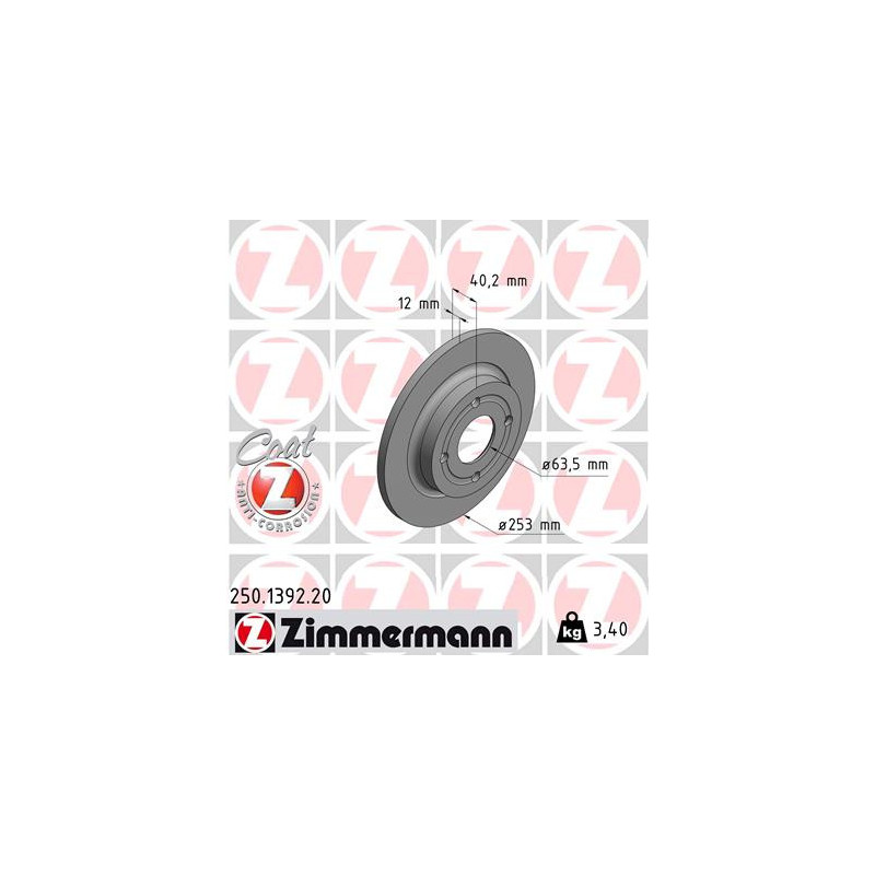 Jeu de 2 disques de frein ZIMMERMANN