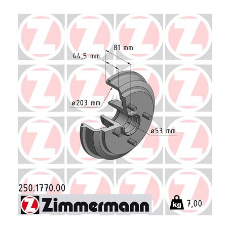 Tambour de frein ZIMMERMANN