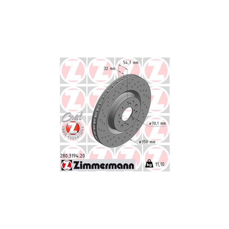 Jeu de 2 disques de frein ZIMMERMANN