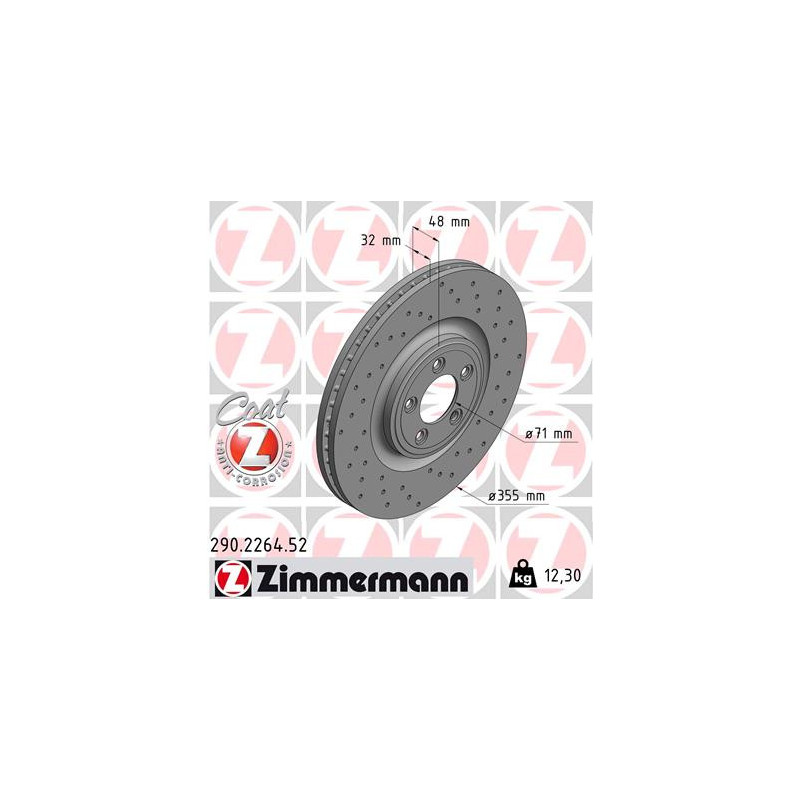 Jeu de 2 disques de frein ZIMMERMANN