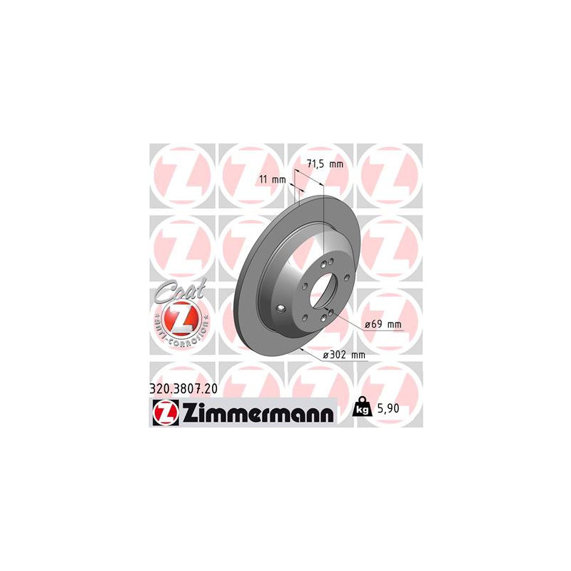 Jeu de 2 disques de frein ZIMMERMANN