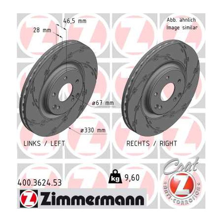 Jeu de 2 disques de frein ZIMMERMANN