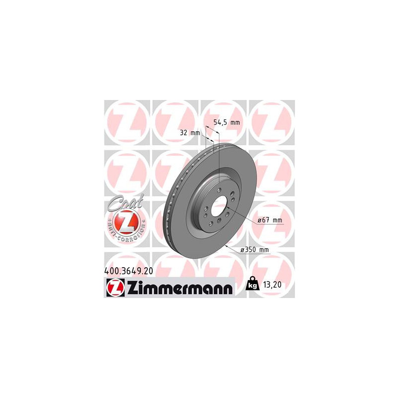 Jeu de 2 disques de frein ZIMMERMANN